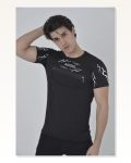 Unisex Günlük Stil Siyah Fermuar Aksesuarlı Modern Tasarım Tişört