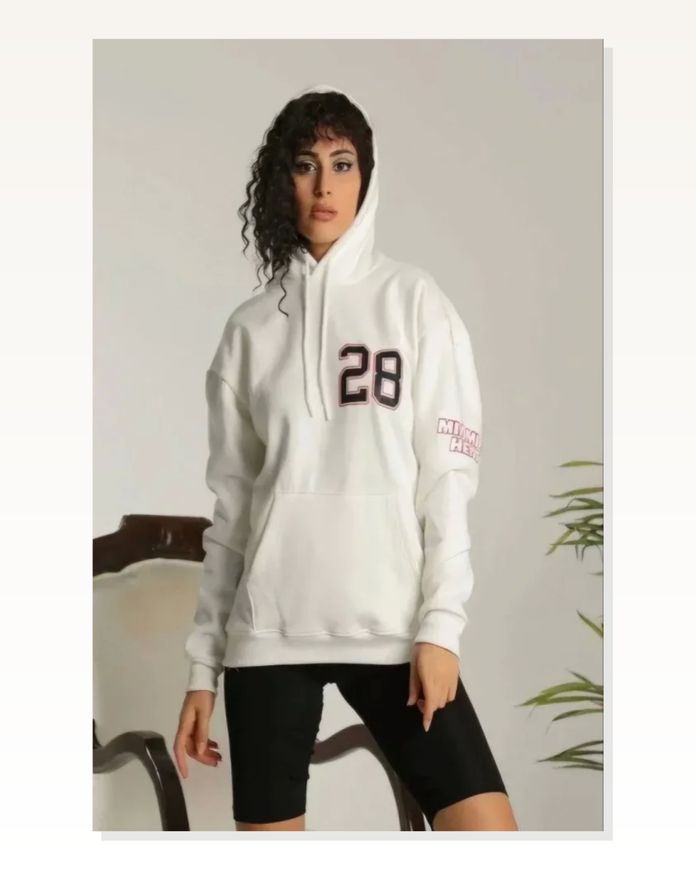 Baskılı Unisex Sokak Stili Beyaz Kapüşonlu Sweetshirt Marketplace blank
