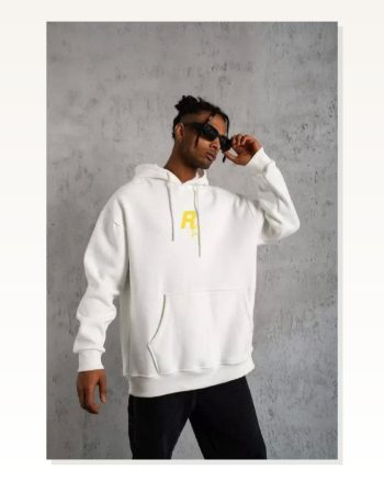 Kadın Grafik Baskılı Günlük Stil Beyaz Kristal Doku Kapüşonlu Sweatshirt