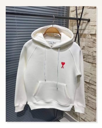 Kadın Baskılı Beyaz Minimalist Tasarım Kapüşonlu Sweatshirt