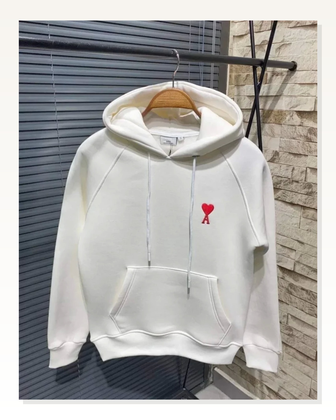Baskılı Kadın Beyaz Minimalist Tasarım Kapüşonlu Sweatshirt Marketplace blank