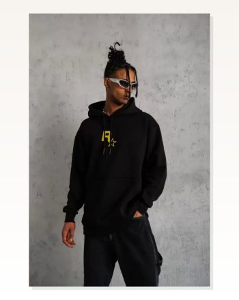 Kadın Baskılı Günlük Stil Siyah Eskiz Çizim Kapüşonlu Sweatshirt