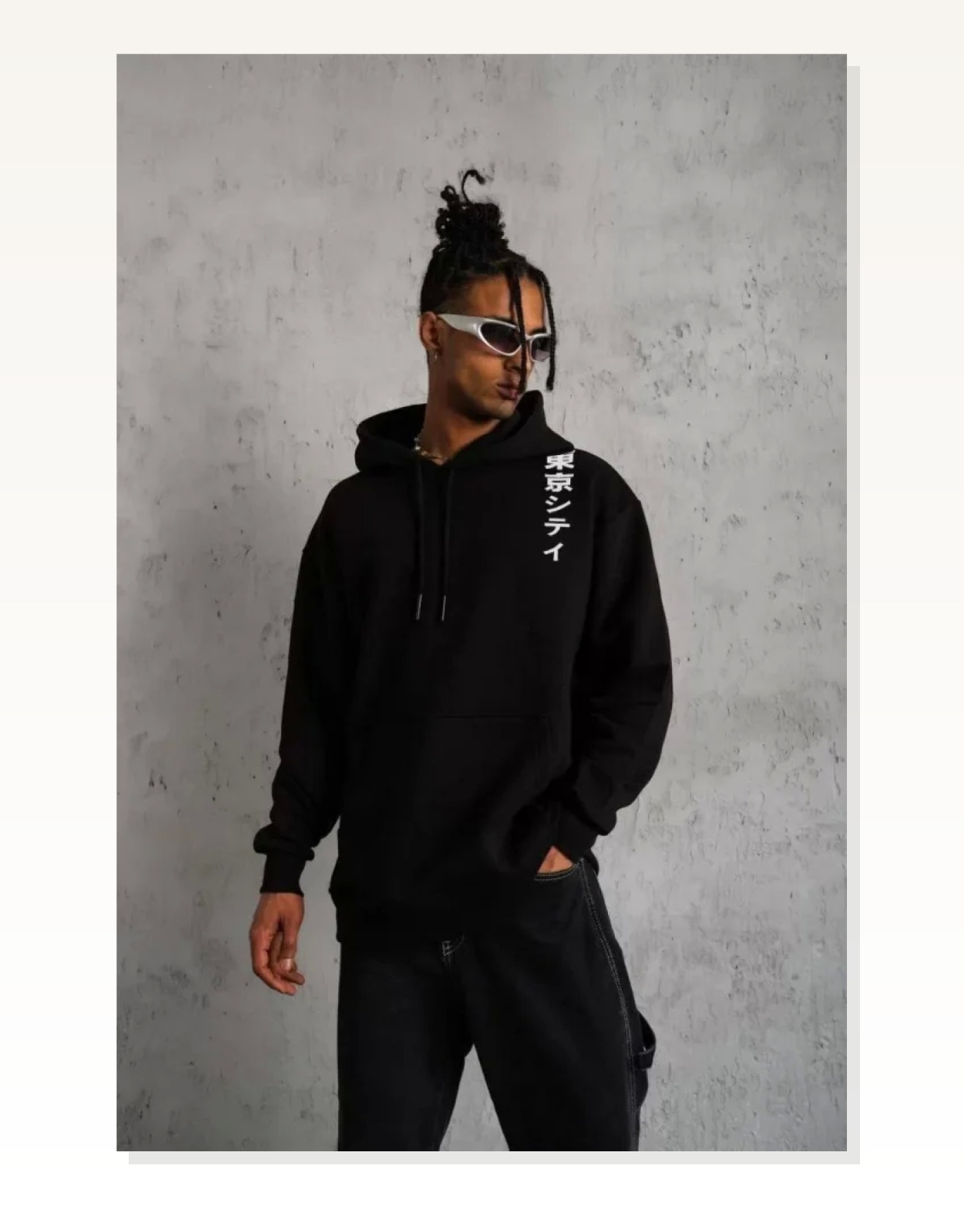 Kadın Günlük Stil Siyah High-End Streetwear Uzun Kol Kapüşonlu Sweatshirt Marketplace blank