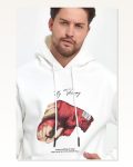 Baskılı Kadın Günlük Stil Beyaz Üç İplik İkonik Sembol Oversize Sweatshirt Marketplace