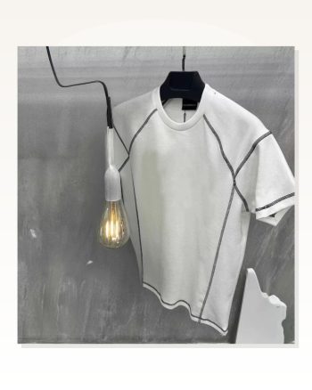 Unisex Karoyaka Dikişli Oversize T-shirt Beyaz