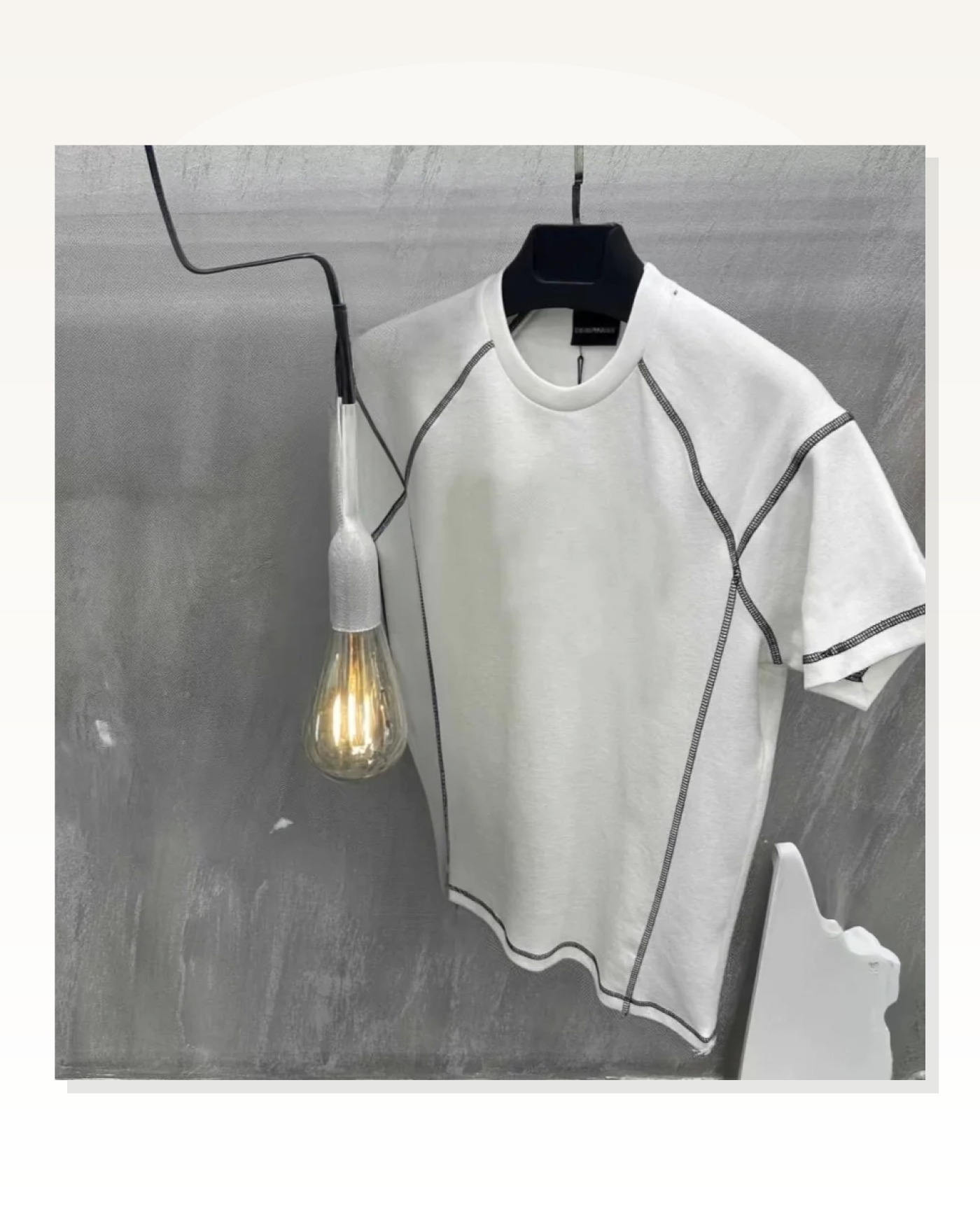 Unisex Karoyaka Dikişli Oversize T-Shirt - Beyaz Marketplace blank