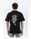 Modern Sanat Baskılı Unisex Siyah Oversize Bisiklet Yaka Tişört