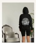 Kadın Günlük Stil Siyah Sırt İllüstrasyon Detaylı Üç İplik Oversize Sweatshirt