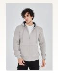 Unisex Günlük Stil Boyalı Gri Tam Fermuarlı Kapüşonlu Sweatshirt