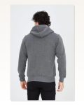 Kadın Günlük Stil Füme Rengi Tam Fermuarlı Dik Yaka Kapüşonlu Sweatshirt Marketplace