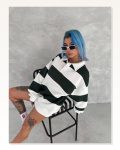 Unisex Üç İplik Parçalı Yakalı Sweatshirt Yeşil