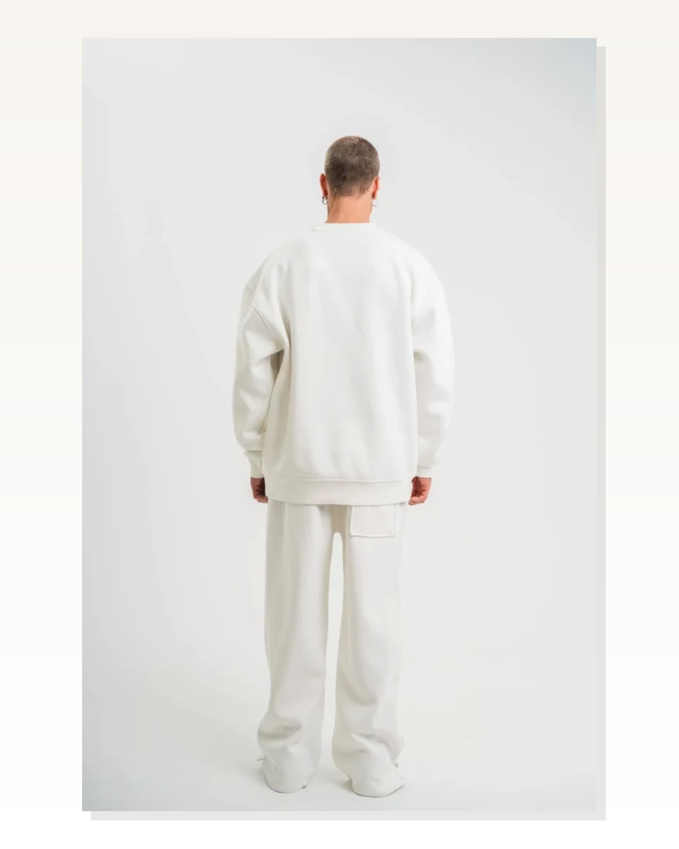 Kadın Günlük Stil Beyaz Uzun Kol Bisiklet Yaka Basic Sweatshirt Marketplace blank
