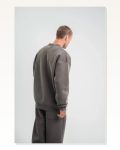Kadın Günlük Stil Füme Uzun Kol Bisiklet Yaka Basic Sweatshirt