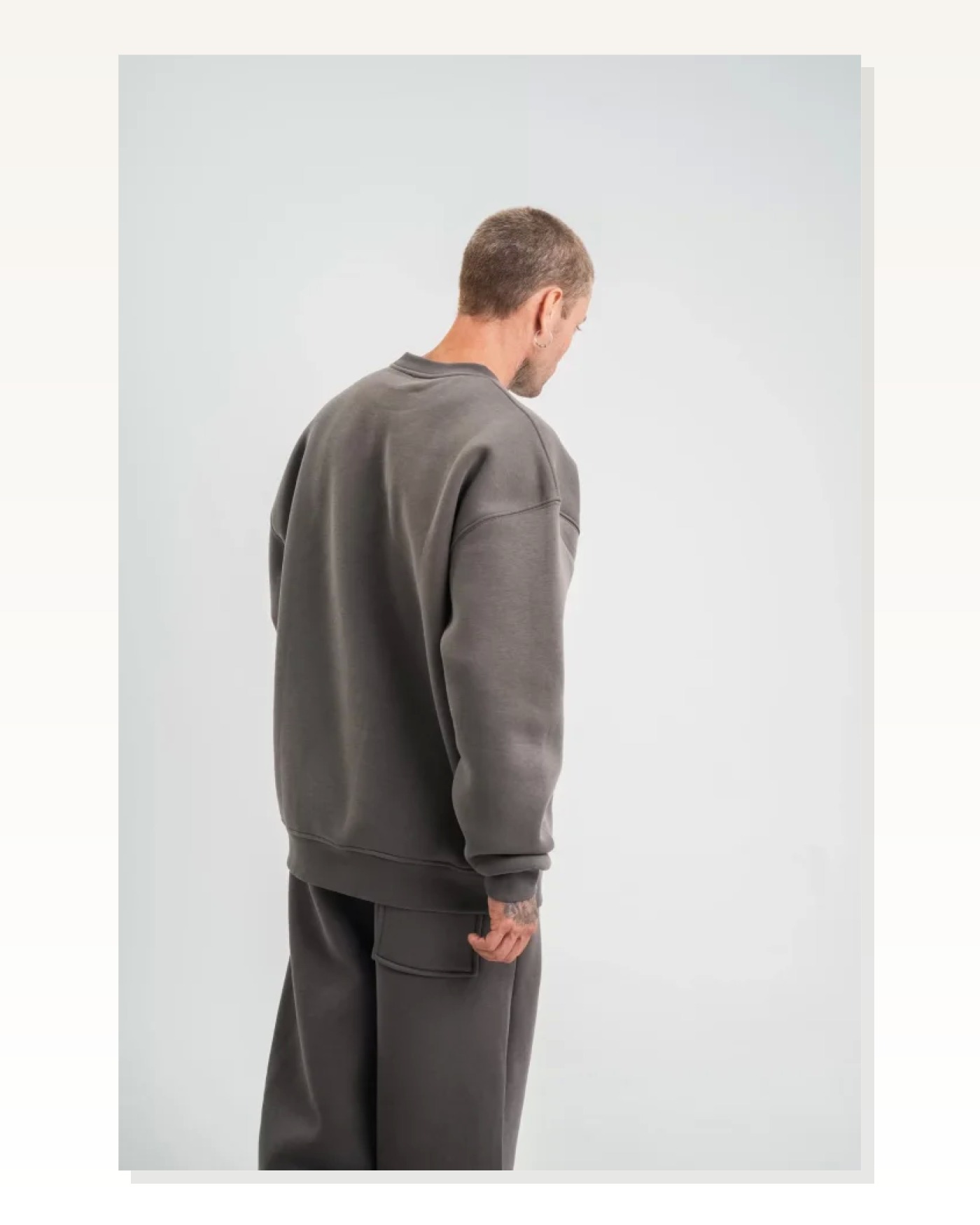 Kadın Günlük Stil Füme Uzun Kol Bisiklet Yaka Basic Sweatshirt Marketplace blank