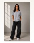 V Yaka Basic Tişört Kısa Kol Yazlık Regular Fit T-Shirt – Gri Marketplace