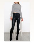 Kadın Modern Stil Yarım Balıkçı Crop Triko Gri Marketplace