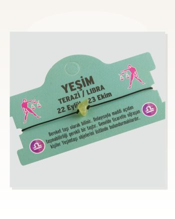 Kadın Taşlı Modern Stil Yeşim Doğal Terazi Burç Bileklik DL0101