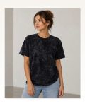 Yıkamalı Washed Effect Tişört Bisiklet Yaka Sokak Stil Kısa Kol T-Shirt – Siyah Marketplace