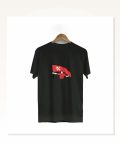1 Mayıs Emek ve Dayanışma Bayraklı Emekçi Baskılı Bisiklet Yaka T-shirt Siyah