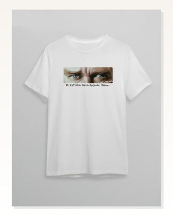 10 Kasım Atatürkü Anma Günü Baskılı Oversize Bisiklet Yaka T-shirt Beyaz