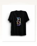 14 Şubat Sevgililer Günü Love Baskılı Oversize Bisiklet Yaka T-shirt – Siyah Marketplace