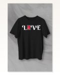 14 Şubat Sevgililer Günü Love Baskılı Oversize Bisiklet Yaka T-shirt – Siyah Marketplace