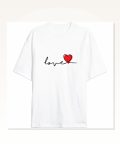14 Şubat Tişört Sevgililer Günü İçin Özel Tasarım Love Baskılı T-shirt – Beyaz Marketplace