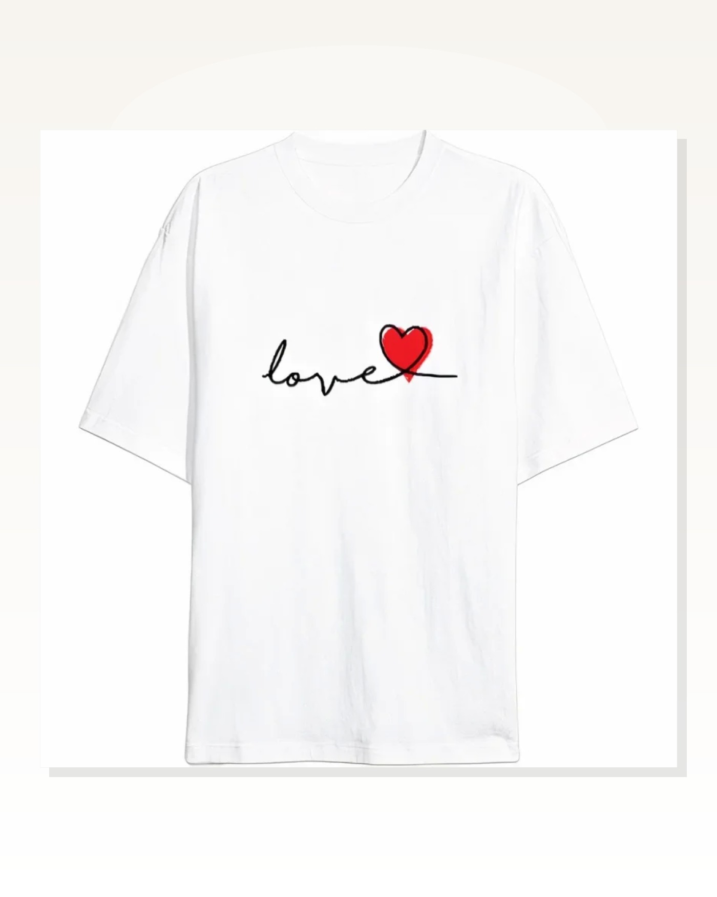 14 Şubat Tişört Sevgililer Günü İçin Özel Tasarım Love Baskılı T-shirt - Beyaz Marketplace