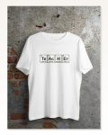24 Kasım Kimya Öğretmeni Hediyesi Baskılı Bisiklet Yaka T-shirt Beyaz
