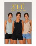 3’lü Kolsuz Sporcu Atlet Seti Yazlık Bisiklet Yakalı – Mint Yeşili, Siyah, Bej Marketplace