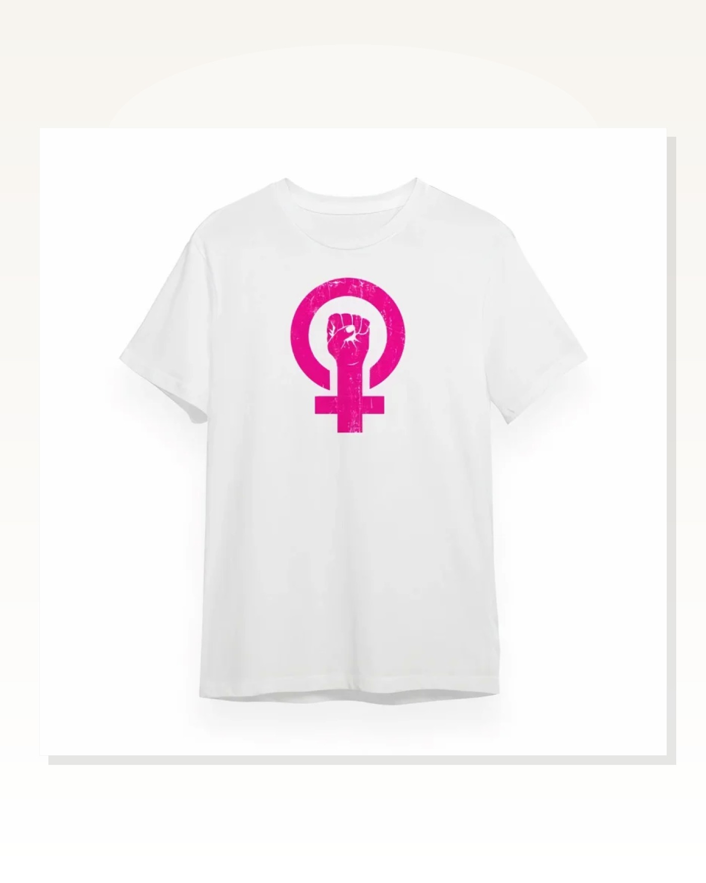 8 Mart Dünya Kadınlar Günü Baskılı Oversize Bisiklet Yaka T-shirt - Beyaz Marketplace