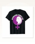 8 Mart Dünya Kadınlar Günü Baskılı Oversize Bisiklet Yaka T-shirt – Siyah Marketplace