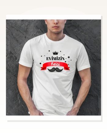 Babalar Günü Hediye Baba Temalı Baskılı Oversize Bisiklet Yaka T-shirt Beyaz