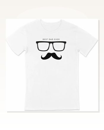 Babalar Günü Hediye Baba Temalı Baskılı Oversize Bisiklet Yaka T-shirt Beyaz