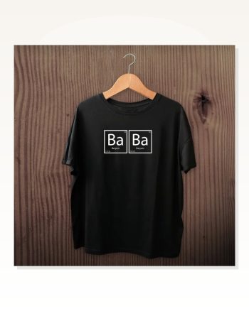 Babalar Günü Hediye Baba Temalı Baskılı Oversize Bisiklet Yaka T-shirt Siyah