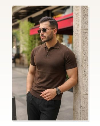 Erkek Düğmeli Yaka Pamuk Triko Tişört