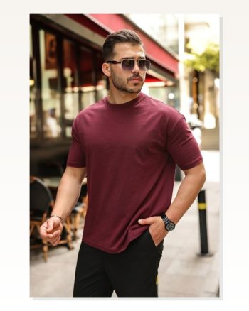 Erkek Kolları Dar Kesim Rahat Kalıp Basic Tişört