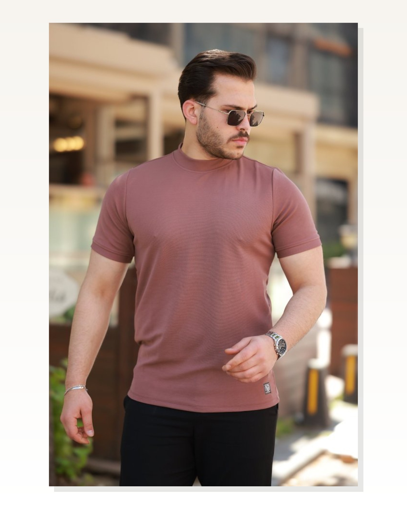 Erkek Yarım Balıkçı Yaka Kısa Kollu T-shirt Marketplace blank