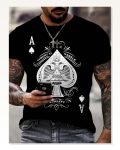 Erkekkısa Kollu Yuvarlak Yaka Desenli Viskon T-shirt