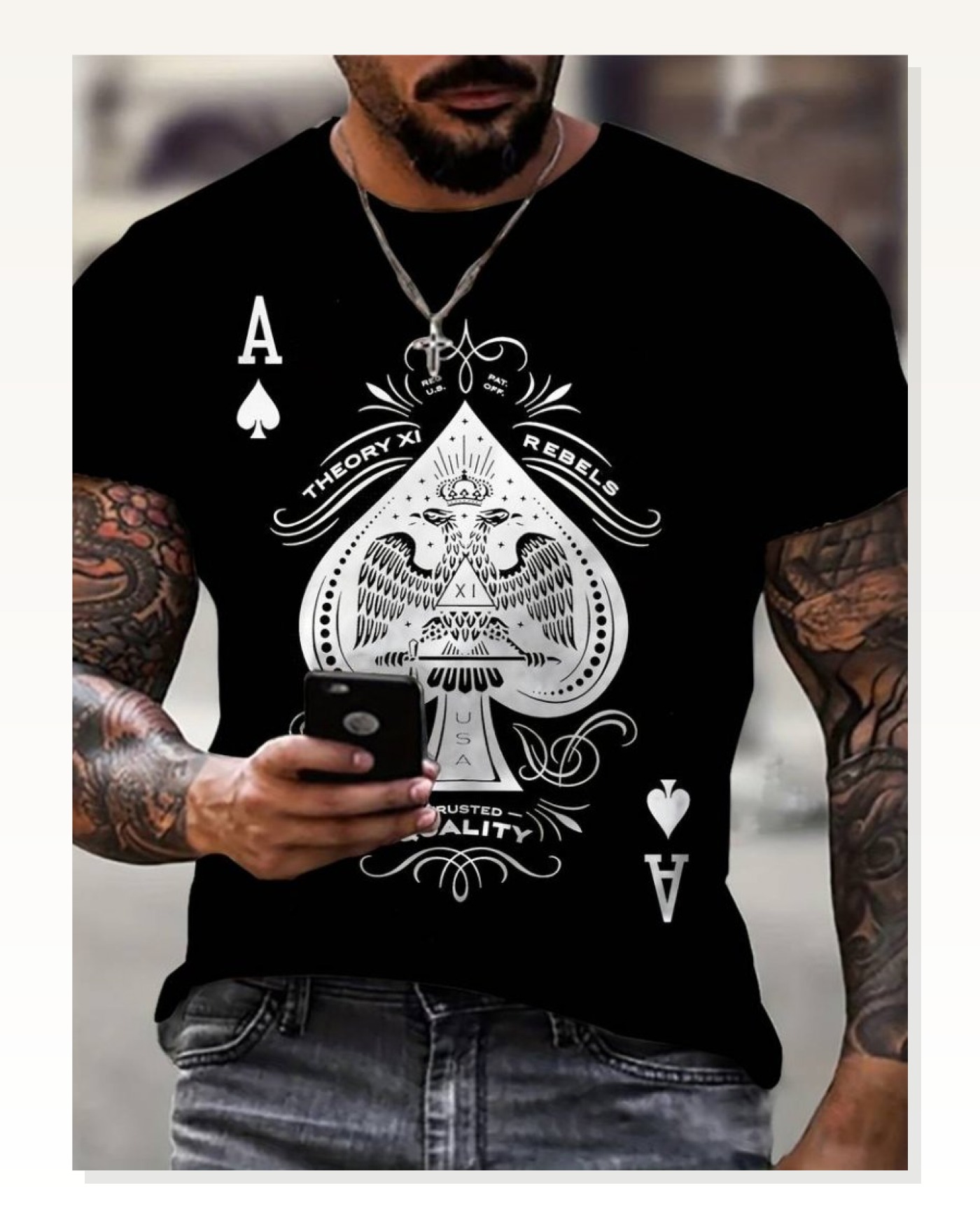 Erkekkısa Kollu Yuvarlak Yaka Desenli Viskon T-shirt Marketplace blank