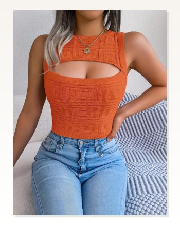 Kadın Askılı Bisiklet Yaka Güpüs Dekolteli Triko Crop Bluz