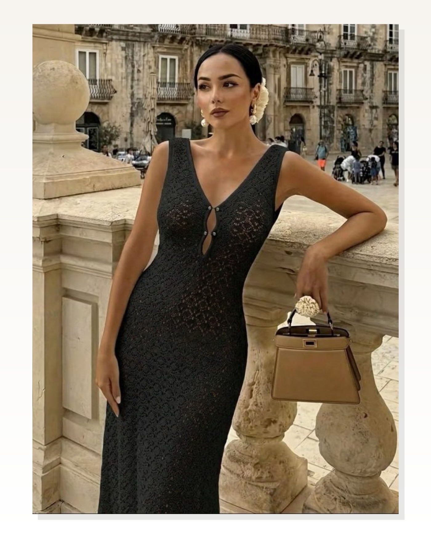 Kadın Askılı V Yakalı Uzun Triko Elbise Marketplace blank
