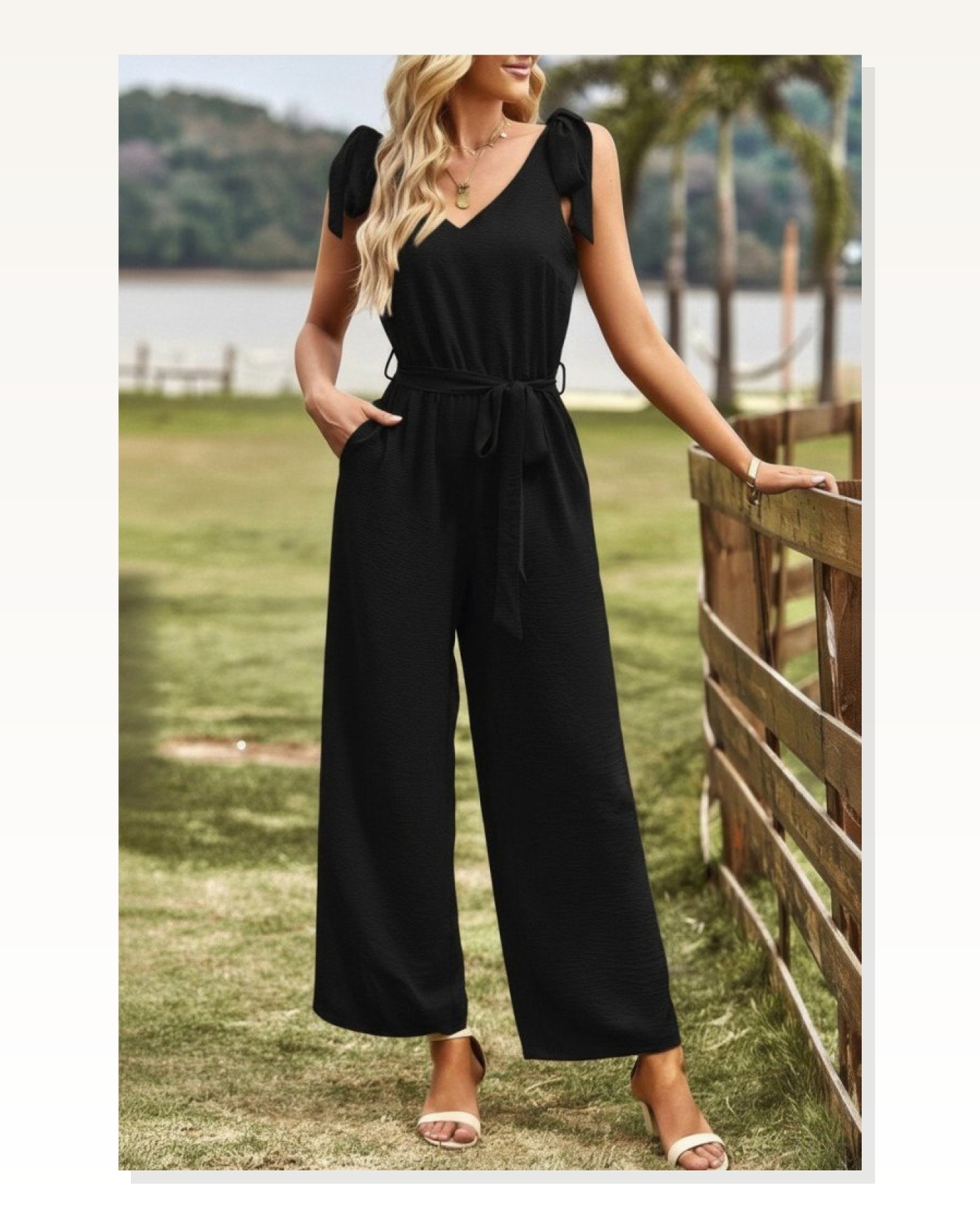 Kadın Omuzlardan Bağlamalı V Yakalı Beli Kuşaklı Aerobin Tulum Marketplace blank