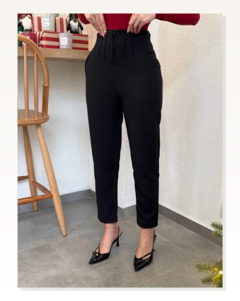Kadın Üste Oturan Paçası Bilek Üzerinde Biten Atlas Kumaş Pantolon 36 (s) 48 (4XL)
