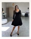 Kadın Uzun Kollu Yuvarlak Yaka Midi Viskon Iki Iplik Elbise Marketplace