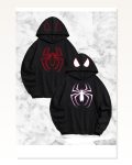 Sevgili Çift Kombini Örümcek Baskılı Kapüşonlu Sweatshirt Hoodie – Siyah Marketplace