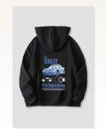 Sevgililer Günü Araba Temalı Baskılı Oversize Kapüşonlu Sweatshirt Hoodie – Siyah Marketplace