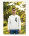 Sevgililer Günü Baskılı Oversize Bisiklet Yaka Sweatshirt Beyaz
