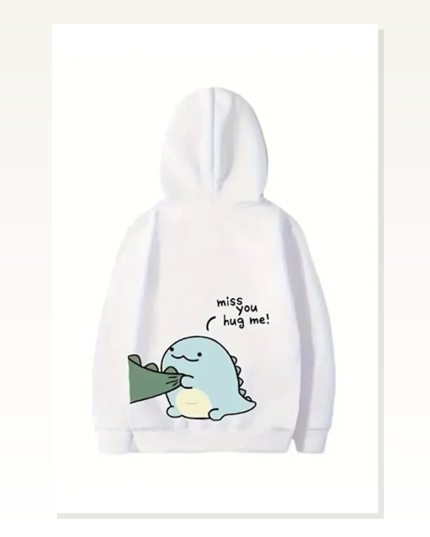 Sevgililer Günü Baskılı Oversize Kapüşonlu Sweatshirt Hoodie - Beyaz Marketplace blank