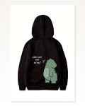 Sevgililer Günü Baskılı Oversize Kapüşonlu Sweatshirt Hoodie Siyah